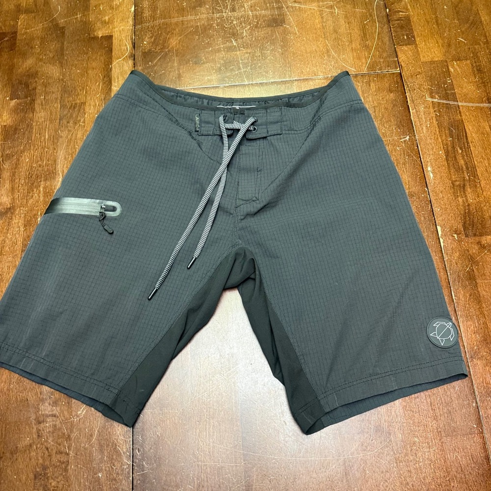 Laird Board Shorts Mens 32 Grey Ripstop Waterproof Pocket Lace Up Swim 10"‎